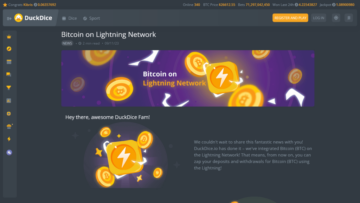 DuckDice BTC Lightning Płatności sieciowe i aktualizacje stron internetowych | BitcoinChaser