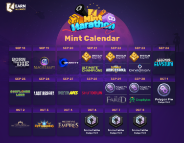 Earn Alliance lanserar det största Web3-spelet Mint Marathon: Över 40,000 16 gratis NFT:er med XNUMX spel från Binance, Polygon och Immutable