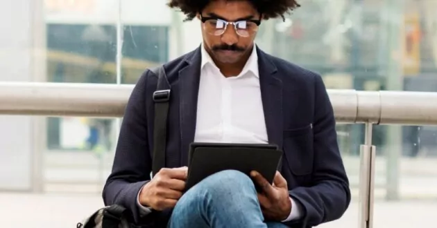 Man on tablet