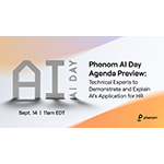 Попередній перегляд програми Phenom AI Day: Технічні експерти демонструють і пояснюють застосування ШІ для людських ресурсів