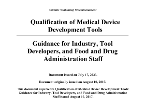 Qualifying Medical Device Development Tools (MDDT)