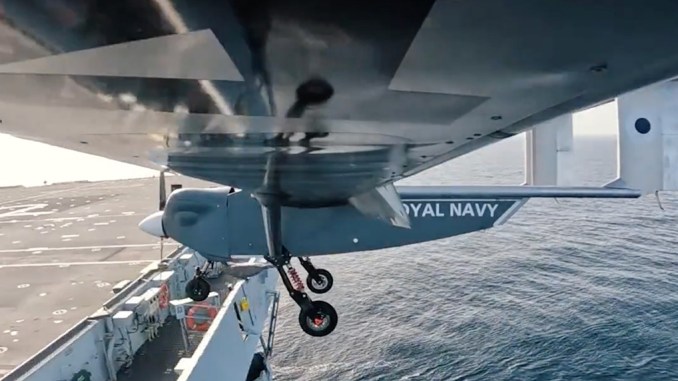 Royal Navy Tests Drone Operations On Aircraft Carrier HMS Prince of Wales