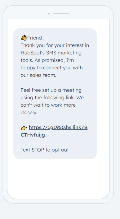 sales handoff sms