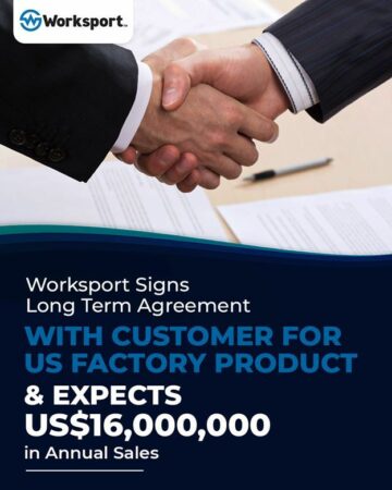 A Worksport hosszú távú megállapodást ír alá az ügyféllel az egyesült államokbeli gyári termékről, és 16,000,000 XNUMX XNUMX USD éves értékesítést vár, ami jelentős növekedést és keresletet jelez a NY-i gyárban