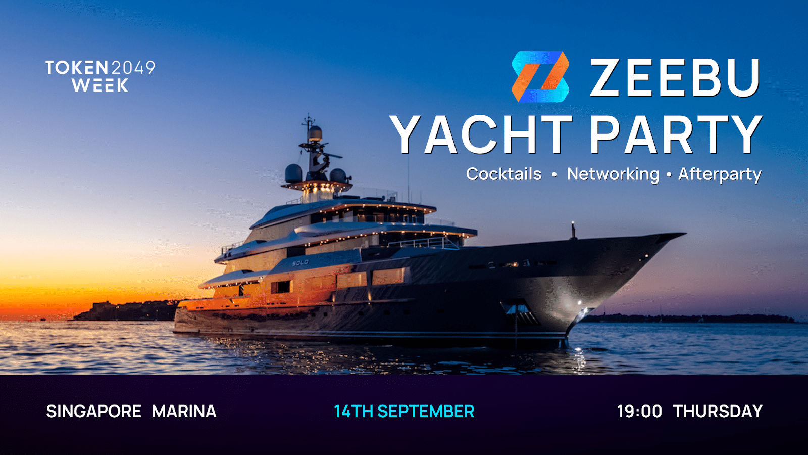 Zeebu organisera une soirée yacht exclusive aux côtés de Token2049 à Singapour