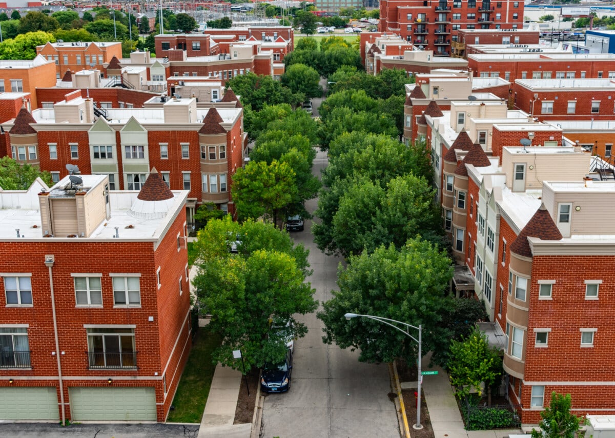 vista aérea do bairro de Lincoln Park em Chicago