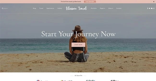 WordPress blog theme free: Blossom Travel