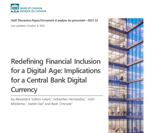 BoC Report Redefining financial inclusion and Implications for a CBDC - BoC: Redefining Financial Inclusion for CBDCs