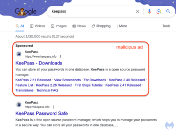 Don't click Google ads for software downloads. They're dangerous