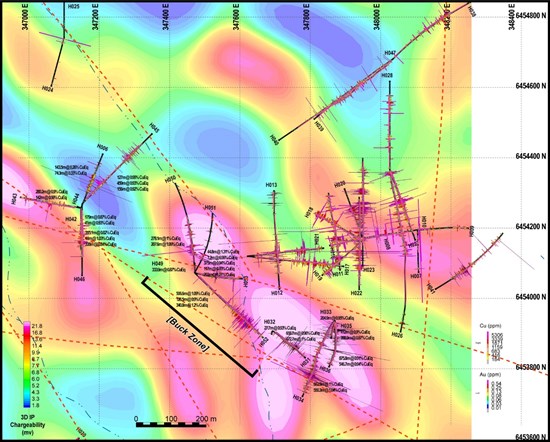 Cannot view this image? Visit: https://platoaistream.net/wp-content/uploads/2023/10/drill-hole-assays-in-the-newly-discovered-buck-zone-connects-the-west-lisle-zone-to-main-lisle-deposit-1.jpg