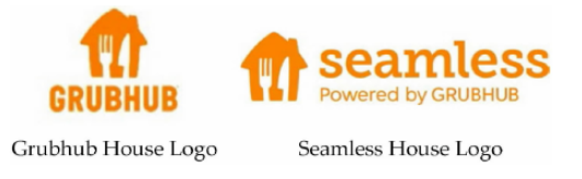 Grubhub house logo vs Seamless house logo