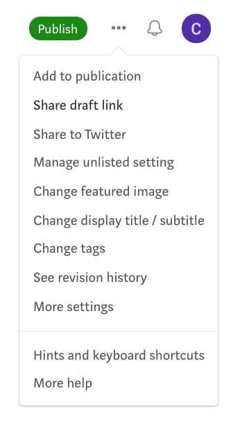 How to use Medium, share draft link etc