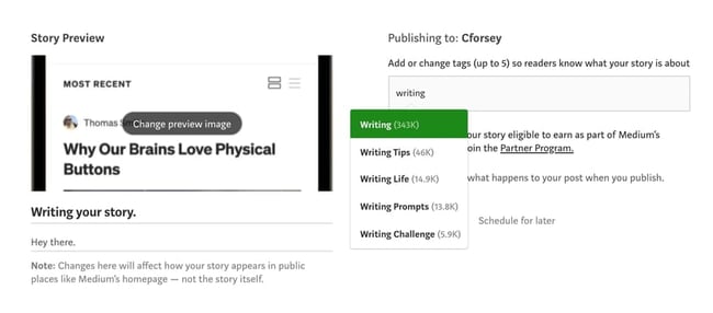 How to use Medium, choose topic