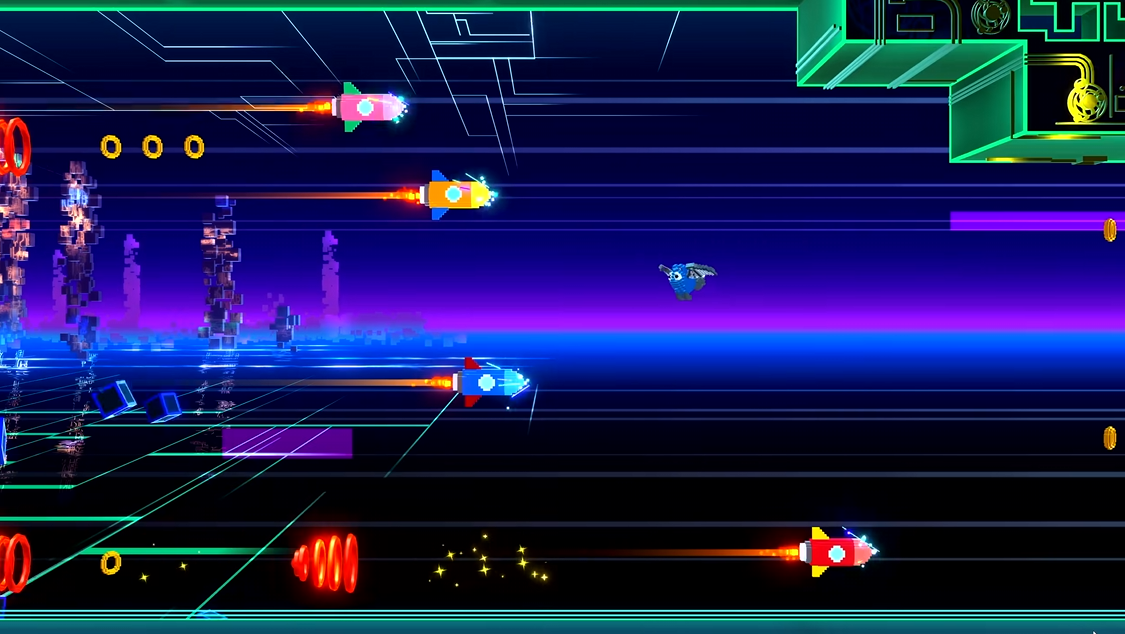 A screenshot of Sonic Superstars gameplay from the multiplayer trailer on YouTube.