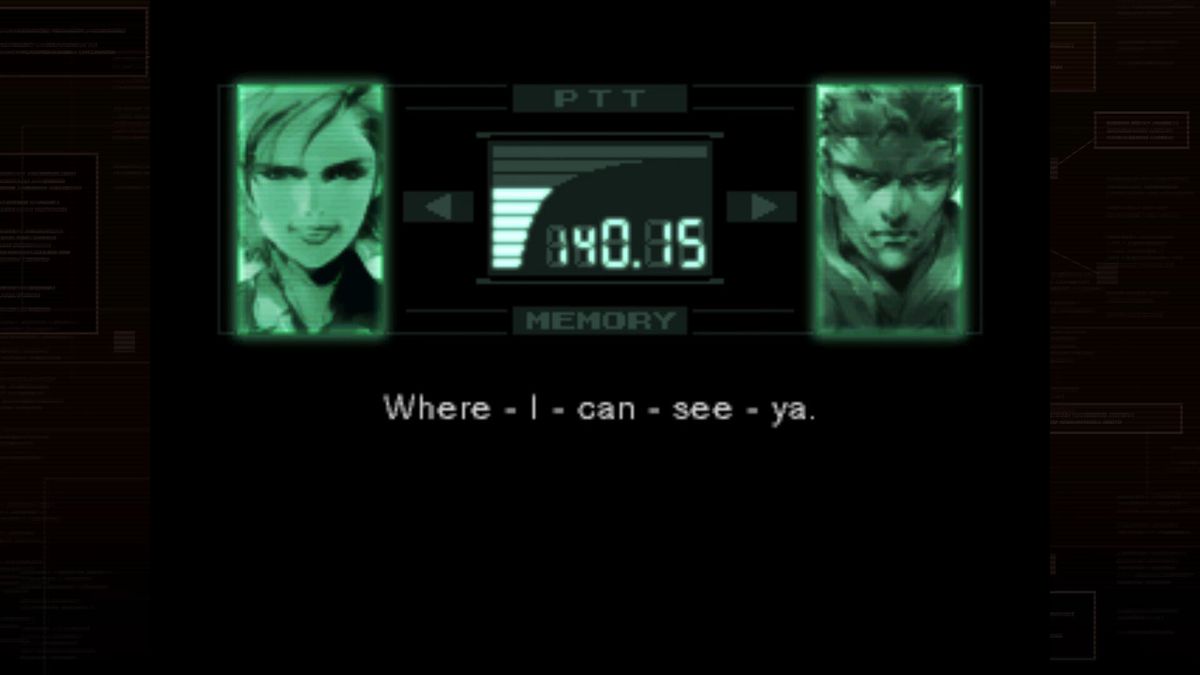Snake calls Meryl via radio in Metal Gear Solid