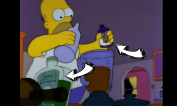 Lángoló Homer újraalkotása a Simpson családból