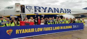 Ryanair announces record advance bookings for 17 new Tirana routes (including Brussels South CRL), starting October 31
