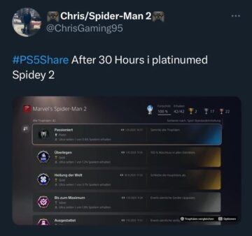 Revelada a duração do troféu de platina do Spider-Man 2 PS5 – PlayStation LifeStyle