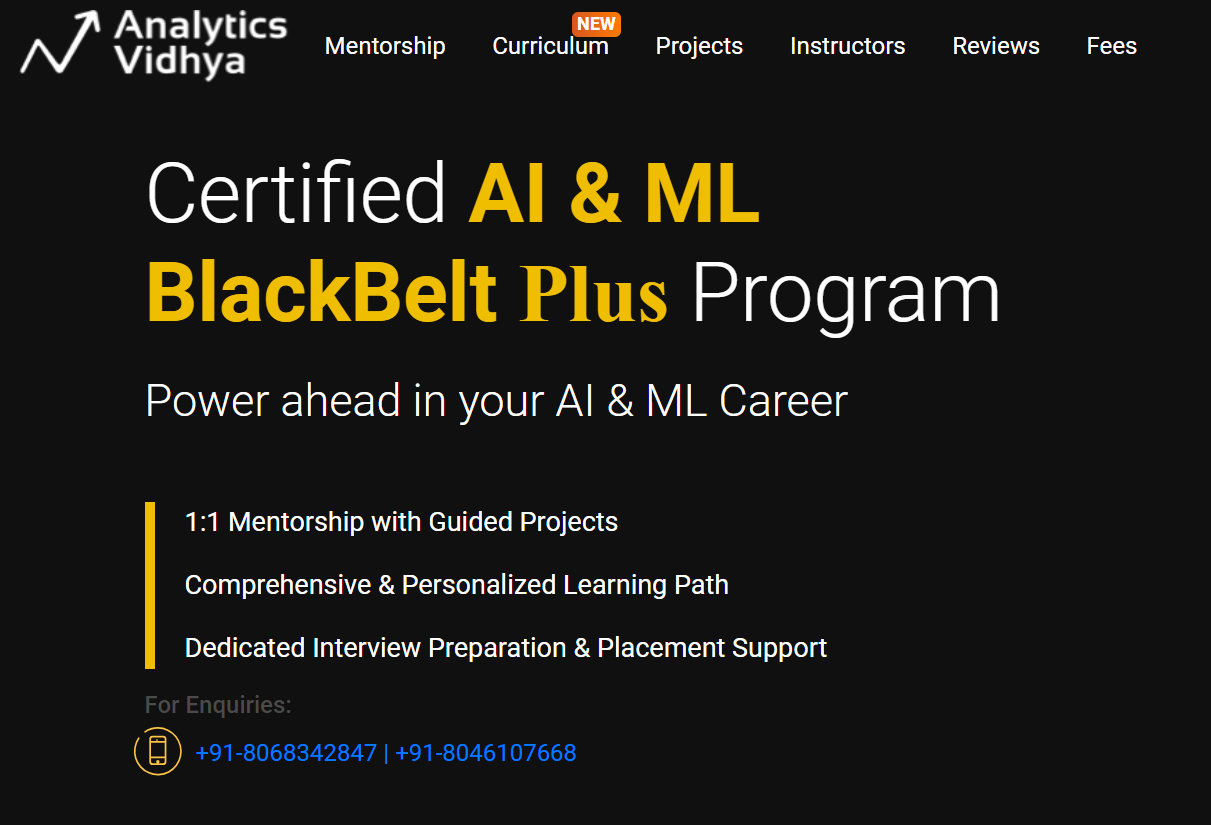 Certified AI & ML BlackBelt Plus Program | Top 5 Data Analytics Certifications