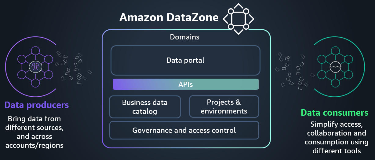 Figure 2: Capabilities of Amazon DataZone