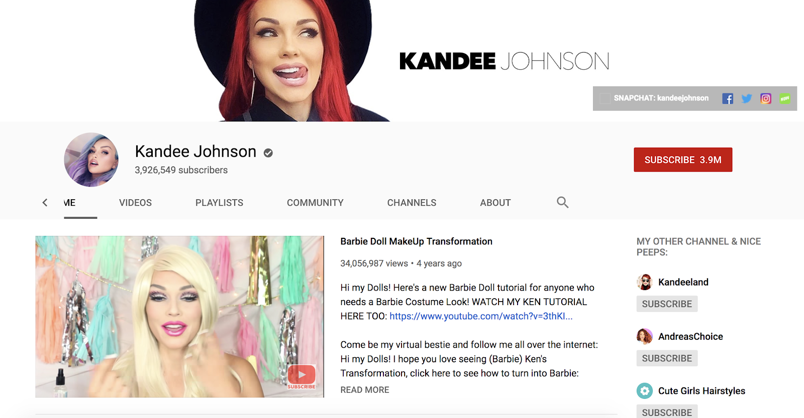 YouTube 关键意见领袖坎迪·约翰逊