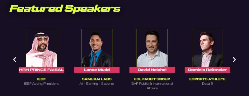 Many key figures in the Esports industry will be featured as speakers for the World Esports Summit