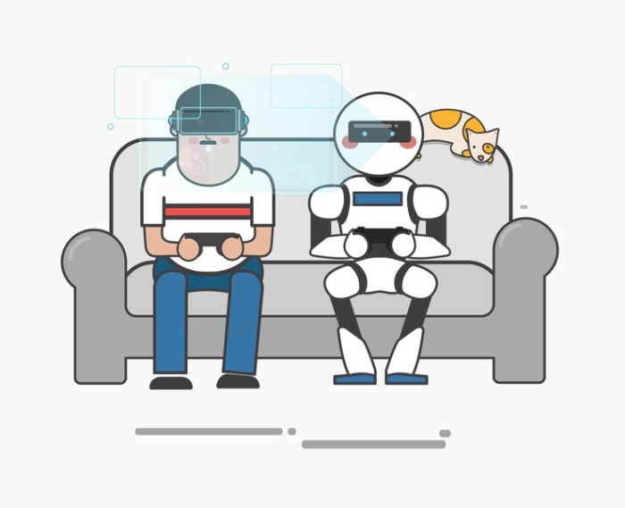Freepik rawpixel.com man and robot playing video games - Best Sites for Crash Gaming