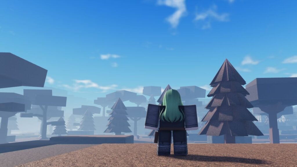 Feature image for our Clover Retribution update guide. It shows a player character stood on a hill, overlooking a forest.