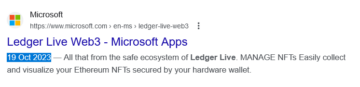 Fake Ledger Live -sovellus livahtaa Microsoftin sovelluskauppaan, varastettu 588 XNUMX dollaria