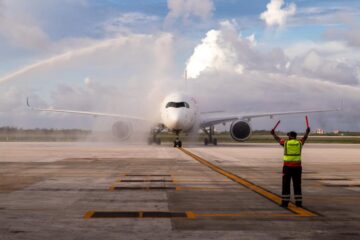 First Corendon flight from Amsterdam, operated by Airbus A350, has landed in Curaçao