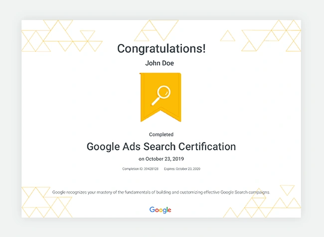 google ads certification badge