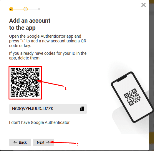 Two-factor authentication on Melbet Step 5