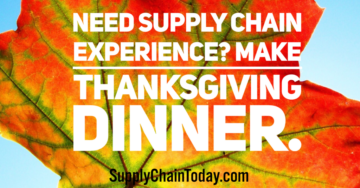 Faça o Jantar de Ação de Graças para obter experiência na cadeia de suprimentos. -