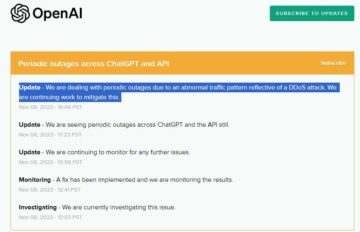 OpenAI, 진행 중인 ChatGPT 중단의 원인을 표적 DDoS 공격으로 비난 - TechStartups