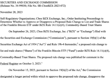 SEC seeks public input on Franklin Templeton, Hashdex Bitcoin ETFs
