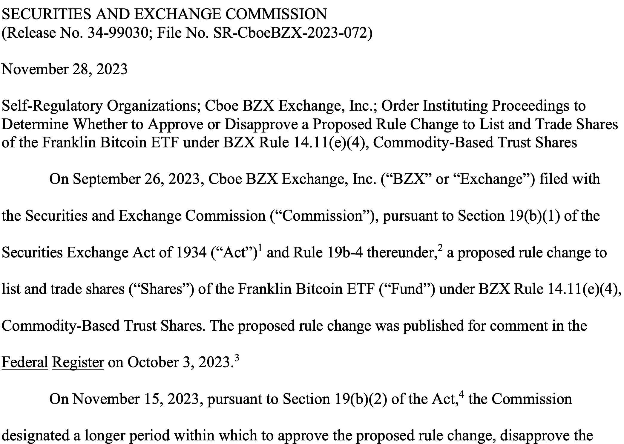 SEC bittet um öffentliche Meinung zu den Bitcoin-ETFs von Franklin Templeton und Hashdex