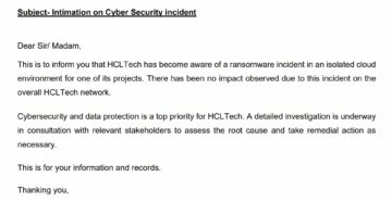 Ataque de ransomware da HCL Technologies revelado