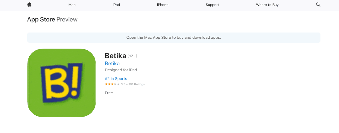 iOS용 Betika 앱 다운로드