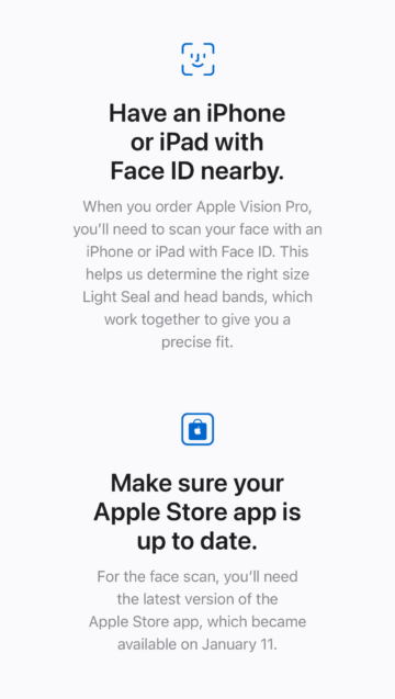 Apple Vision Pro richiederà una scansione del Face ID per effettuare l'ordine online
