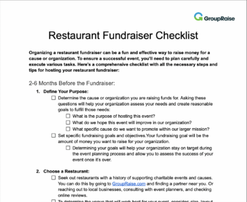 Cooking Up Success: The Ultimate Restaurant Fundraiser Checklist! - GroupRaise
