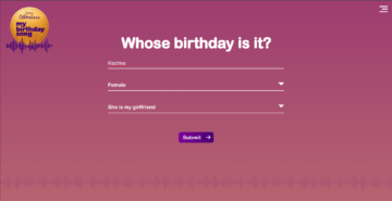 Opret fødselsdagssang ved hjælp af AI Cadbury My Birthday Song Maker