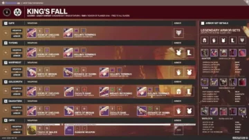 Destiny 2: King's Fall raid loot table