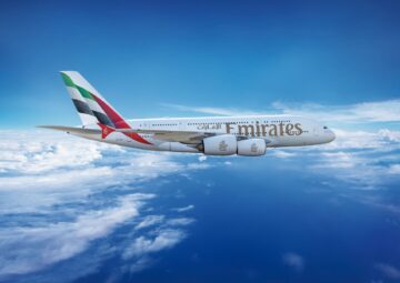 Penerbangan Emirates Airbus A380 kembali ke Wina