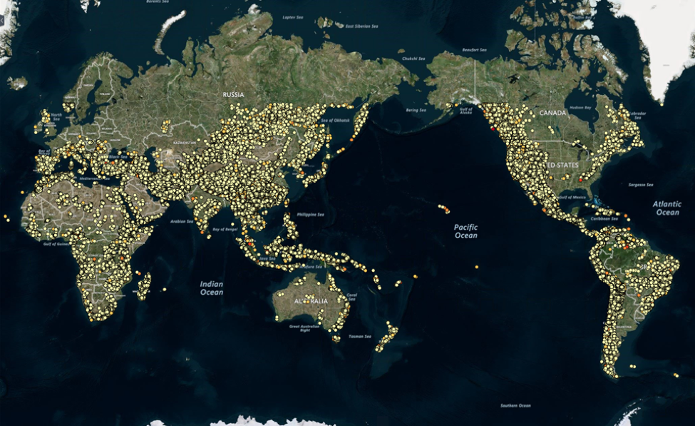 ANU wereldwijde pompwater-sitekaart met dank aan ANU