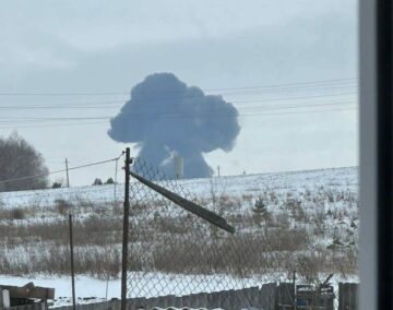 Russian military Ilyushin Il-76 crashes in the Belgorod region, Russia
