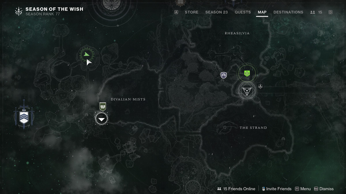 An image showing a map of the Dreaming City in Destiny 2