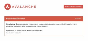 ประสบการณ์ Avalanche C-Chain บล็อกการหยุดการผลิต ราคา AVAX ตอบสนอง