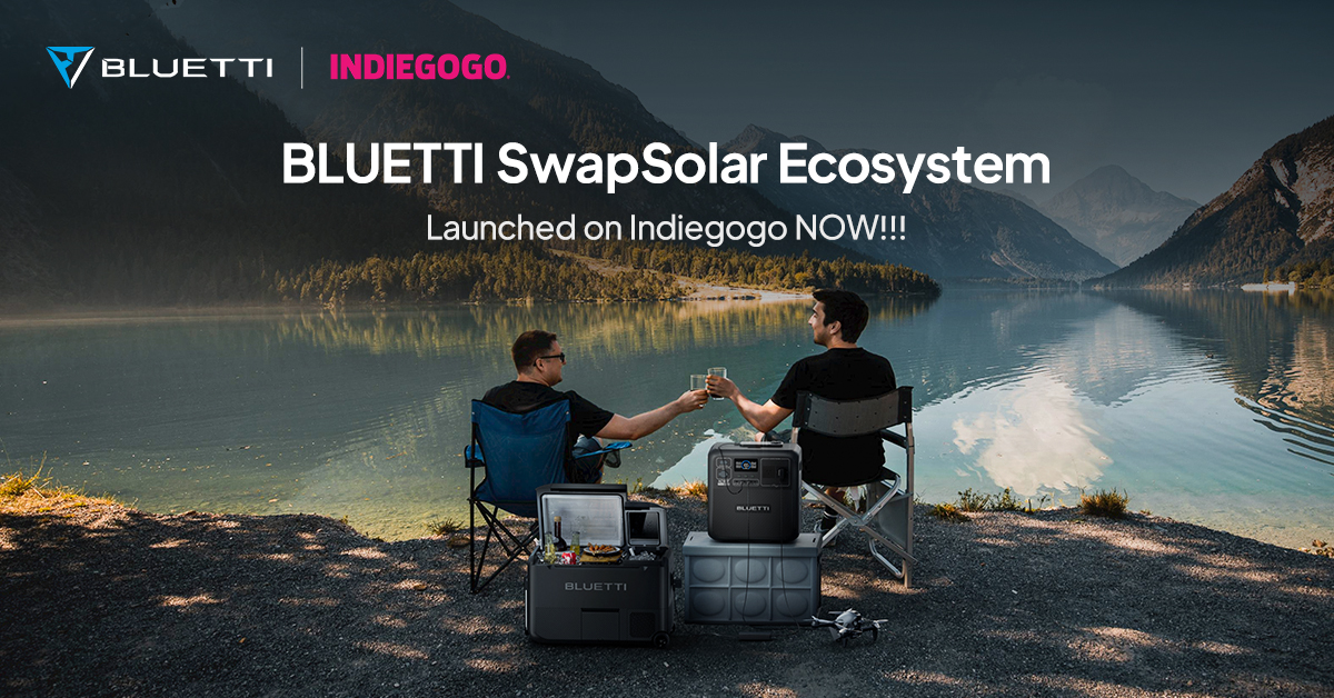 BLUETTI lanceert SwapSolar op Indiegogo, waardoor uw buitenervaring naar een hoger niveau wordt getild