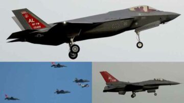 First Alabama ANG F-35 Takes Part In Special Flyover With Red Tail P-51 And F-16Cs