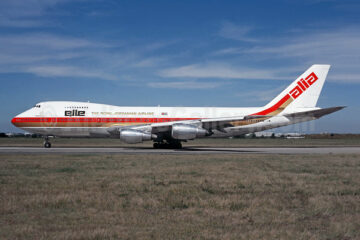 Zgodovinska fotografija: Alia-The Royal Jordanian Airline Boeing 747-2D3B JY-AFA (msn 21251) ORY (Jacques Guillem). Slika: 962448.